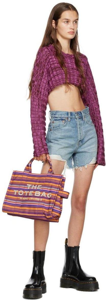 Purple Medium 'The Stripe Traveler Tote' Tote