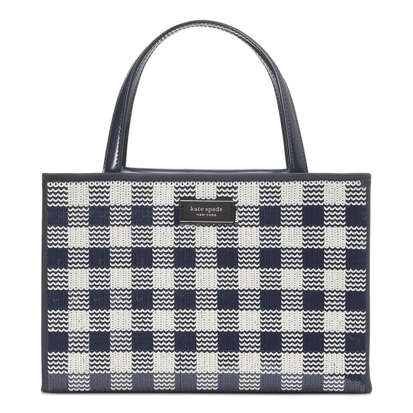 Sam Icon Sequin Gingham Embellished Small Tote