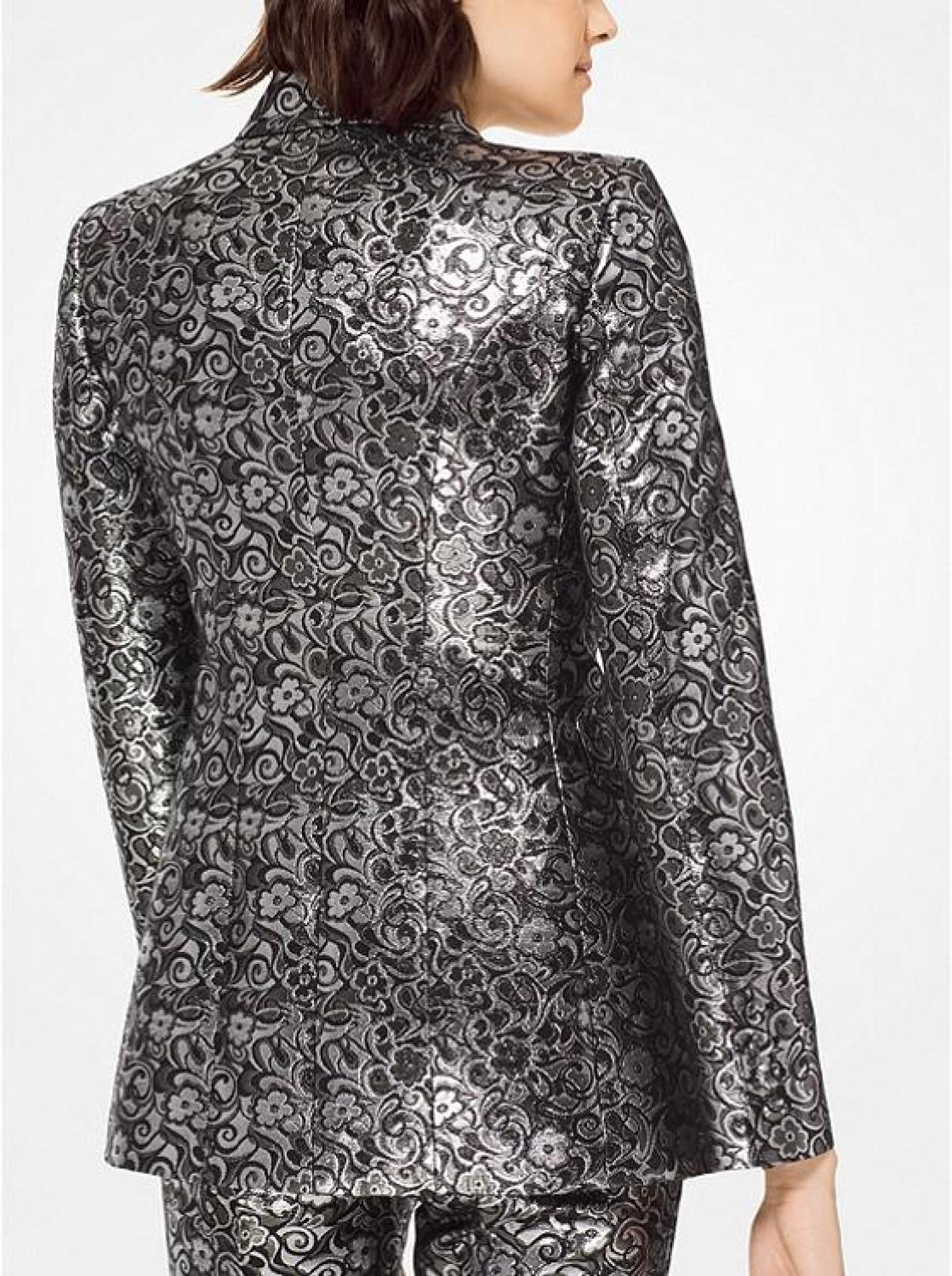 Floral Metallic Jacquard Blazer