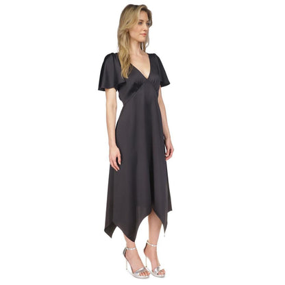 Women's Flutter-Sleeve Handkerchief-Hem Dress