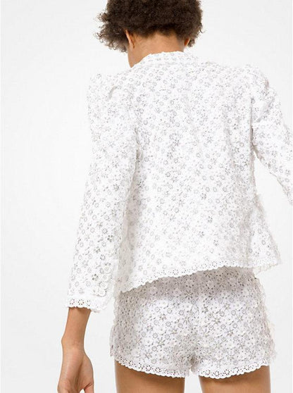 Embroidered Broderie Anglaise Cotton Jacket