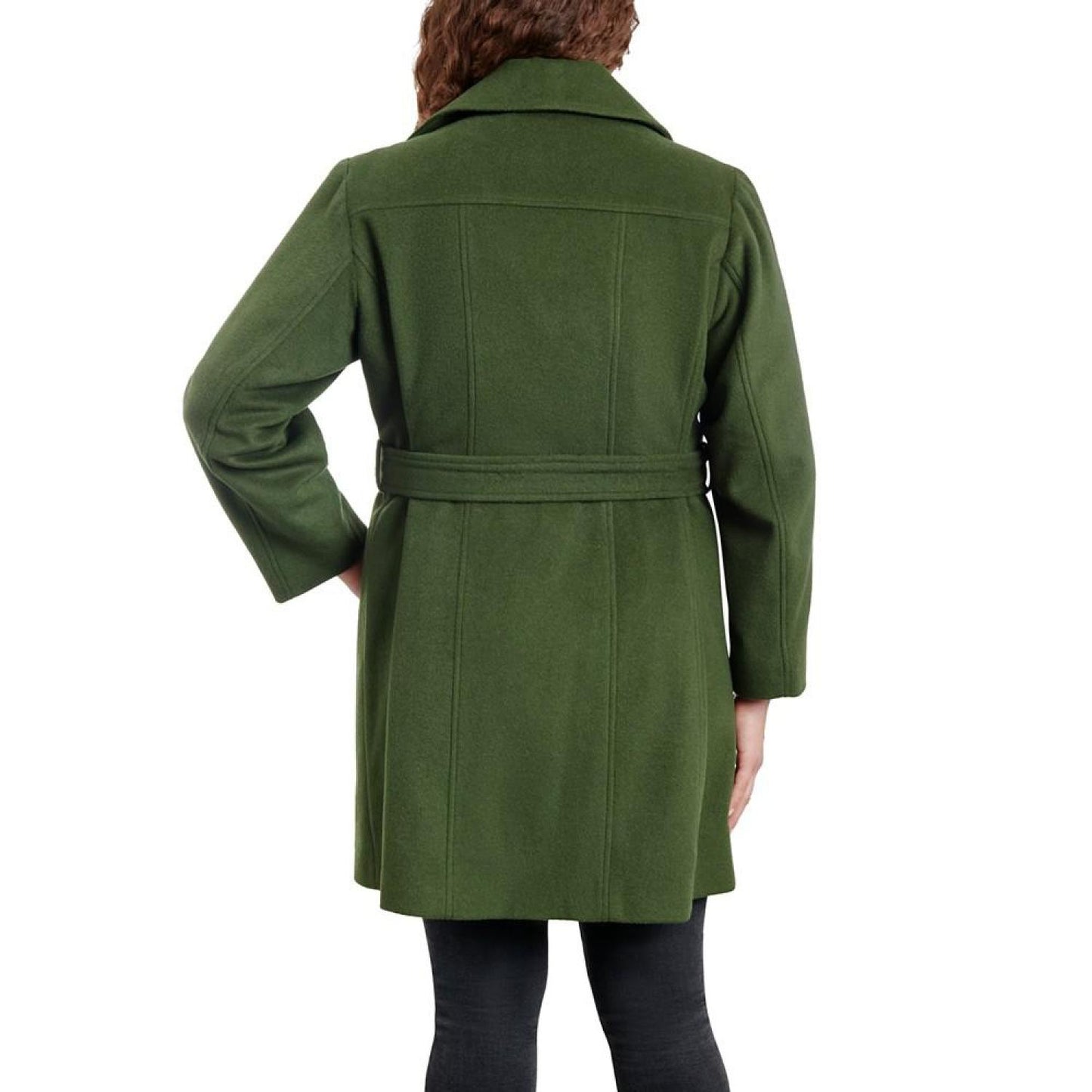 Women's Plus Size Asymmetric Belted Wrap Coat