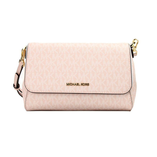 Michael Kors Jet Set Medium Powder Blush PVC Convertible Pouchette Crossbody Women's Bag