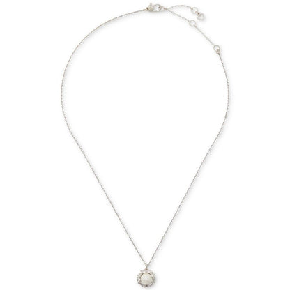 Candy Shop Imitation Pearl Halo Pendant Necklace, 17" + 3" extender