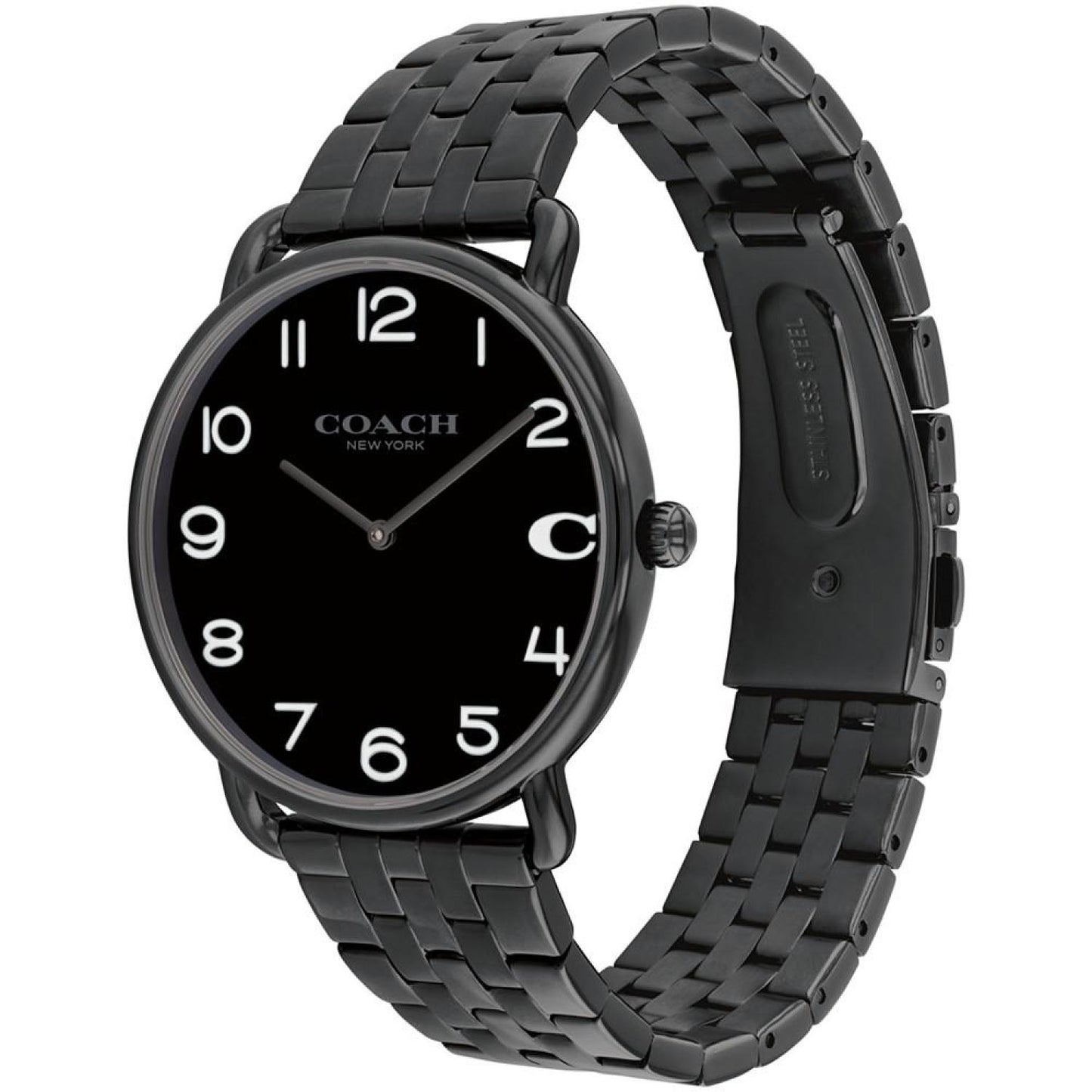 Men's Elliot Black Stainless Steel Bracelet Watch 40mm