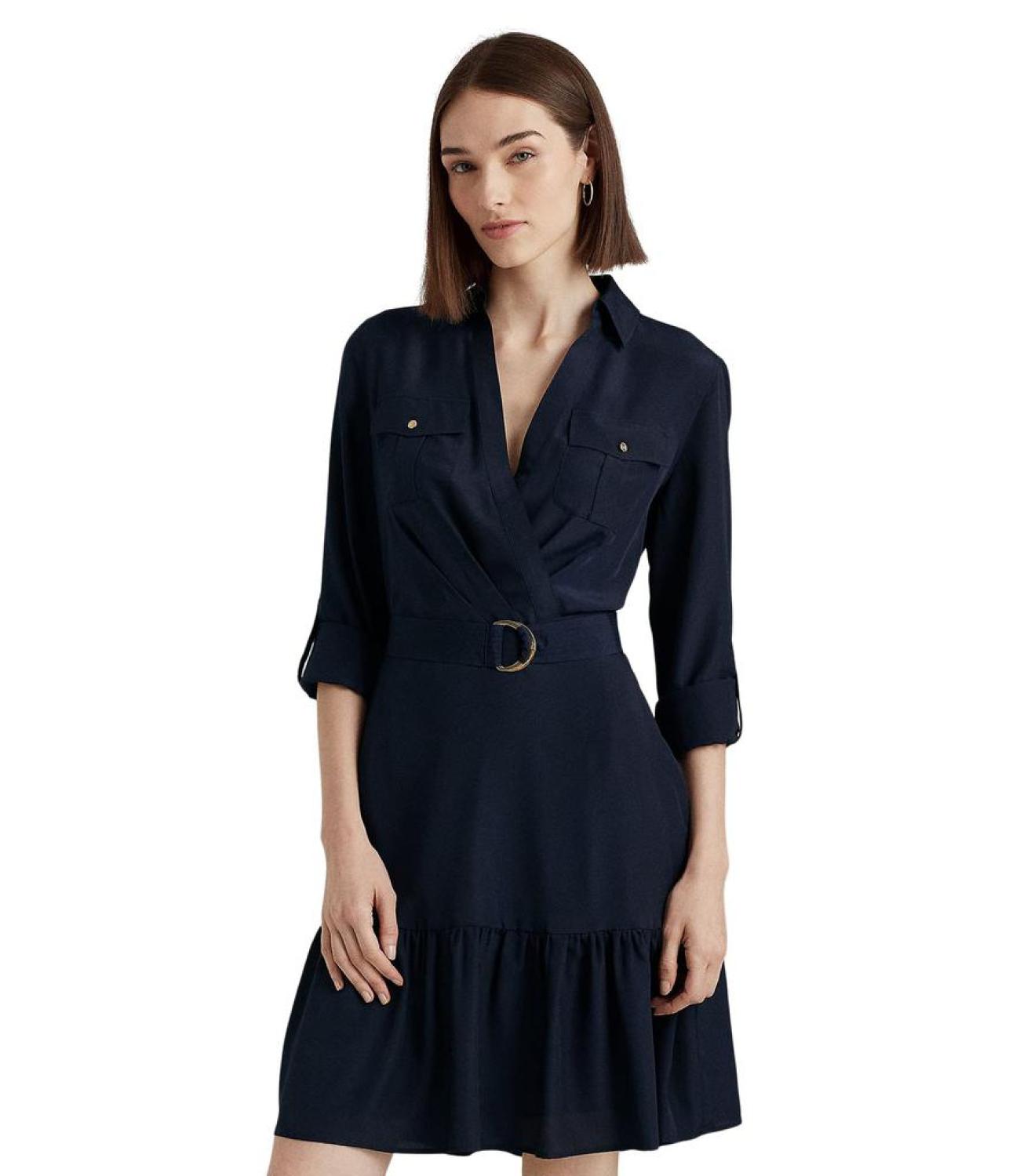 Belted Crepe Shirtdress