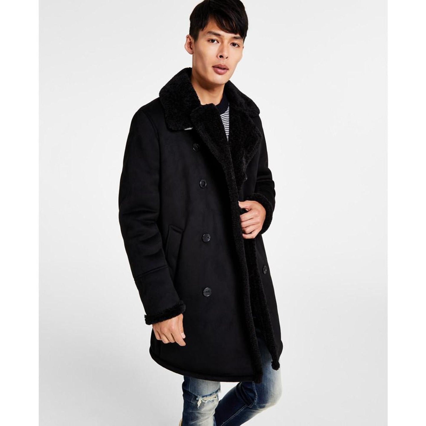 Men's Faux-Shearling Overcoat