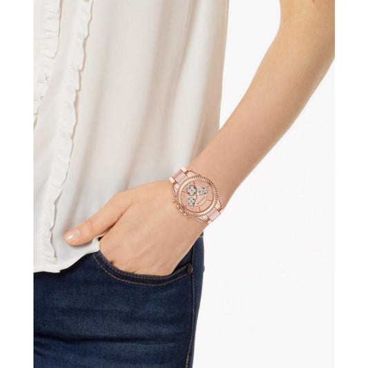 Women's Chronograph Blair Rose Gold-Tone Stainless Steel & Blush Acetate Bracelet Watch 39mm