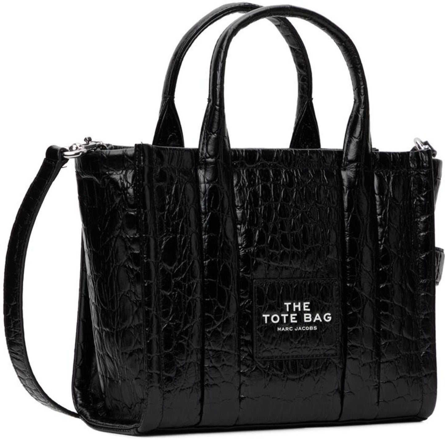 Black 'The Croc-Embossed Small' Tote