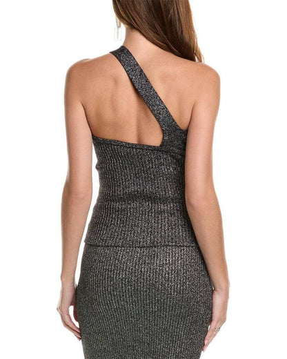 Michael Kors Collection Metallic Asymmetrical Tank