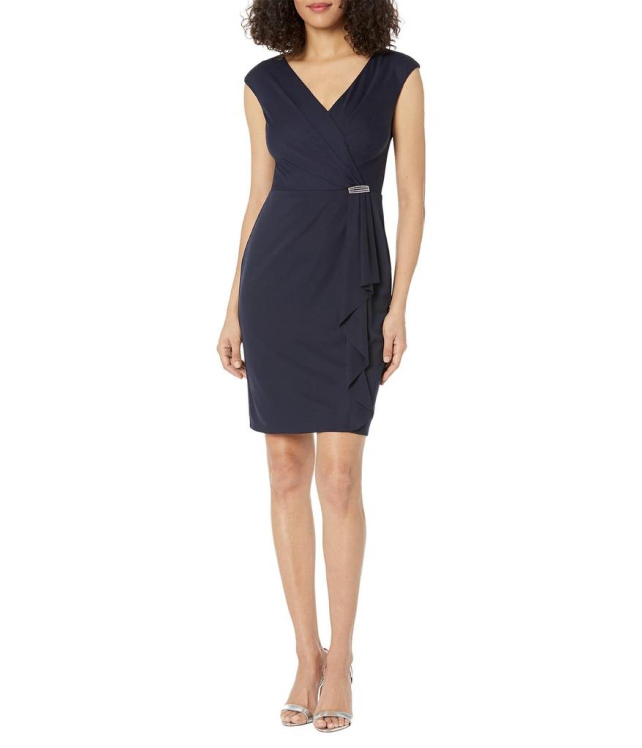 Jersey Cap Sleeve Cocktail Dress