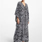 Zebra Silk Crepe De Chine Caftan Dress