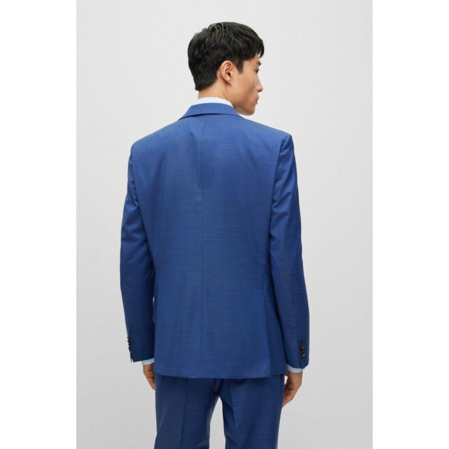 Regular-fit suit in a micro-patterned wool blend