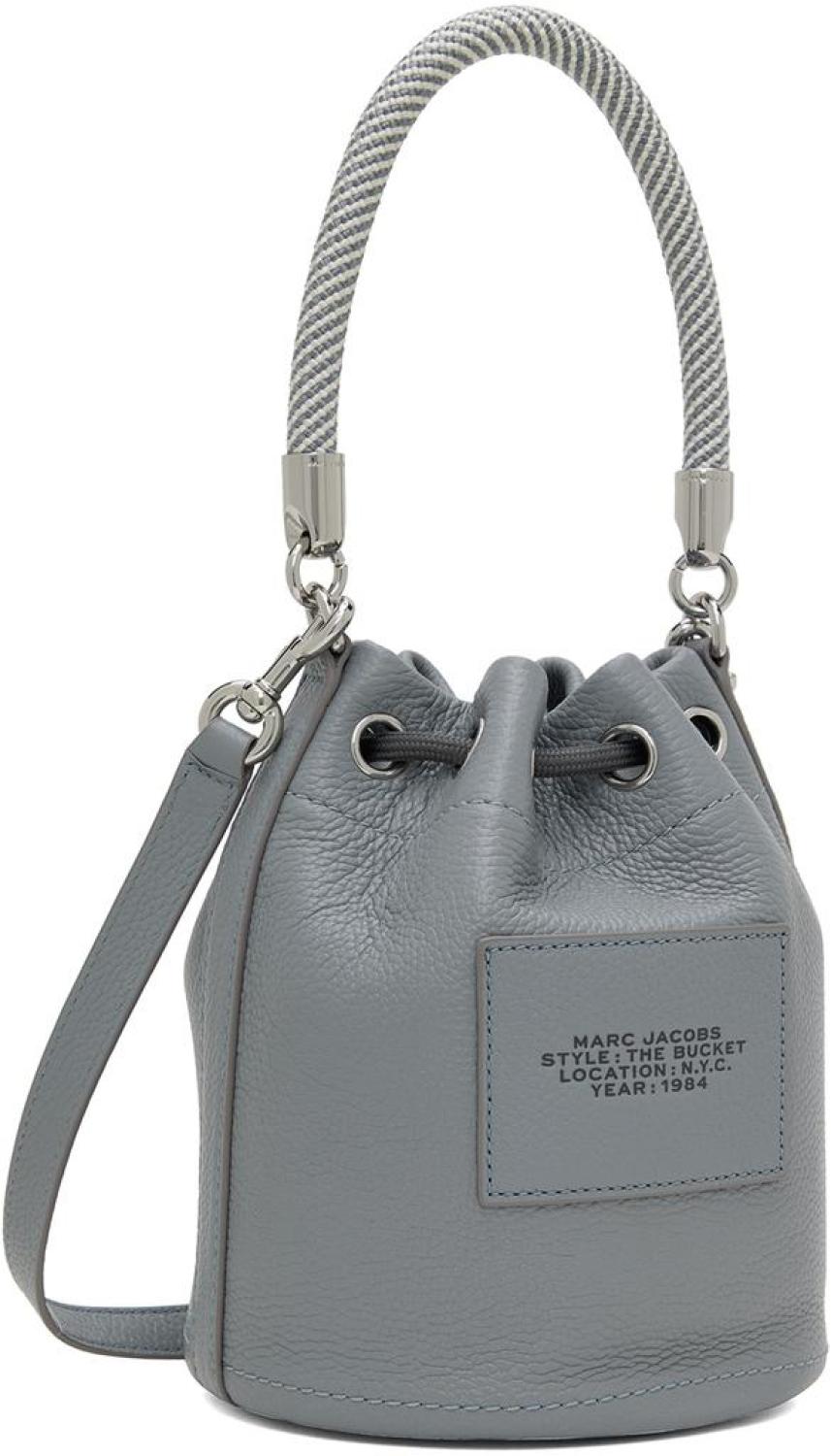 Gray 'The Leather Bucket' Bag