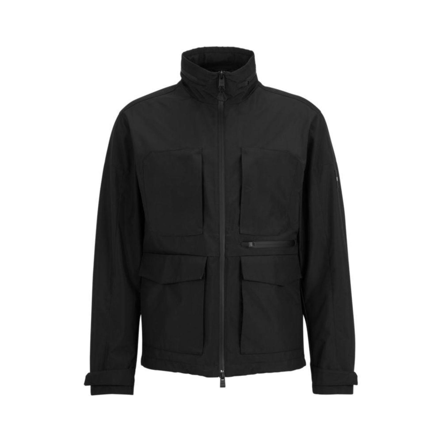 Water-repellent jacket in ripstop fabric with reflective element