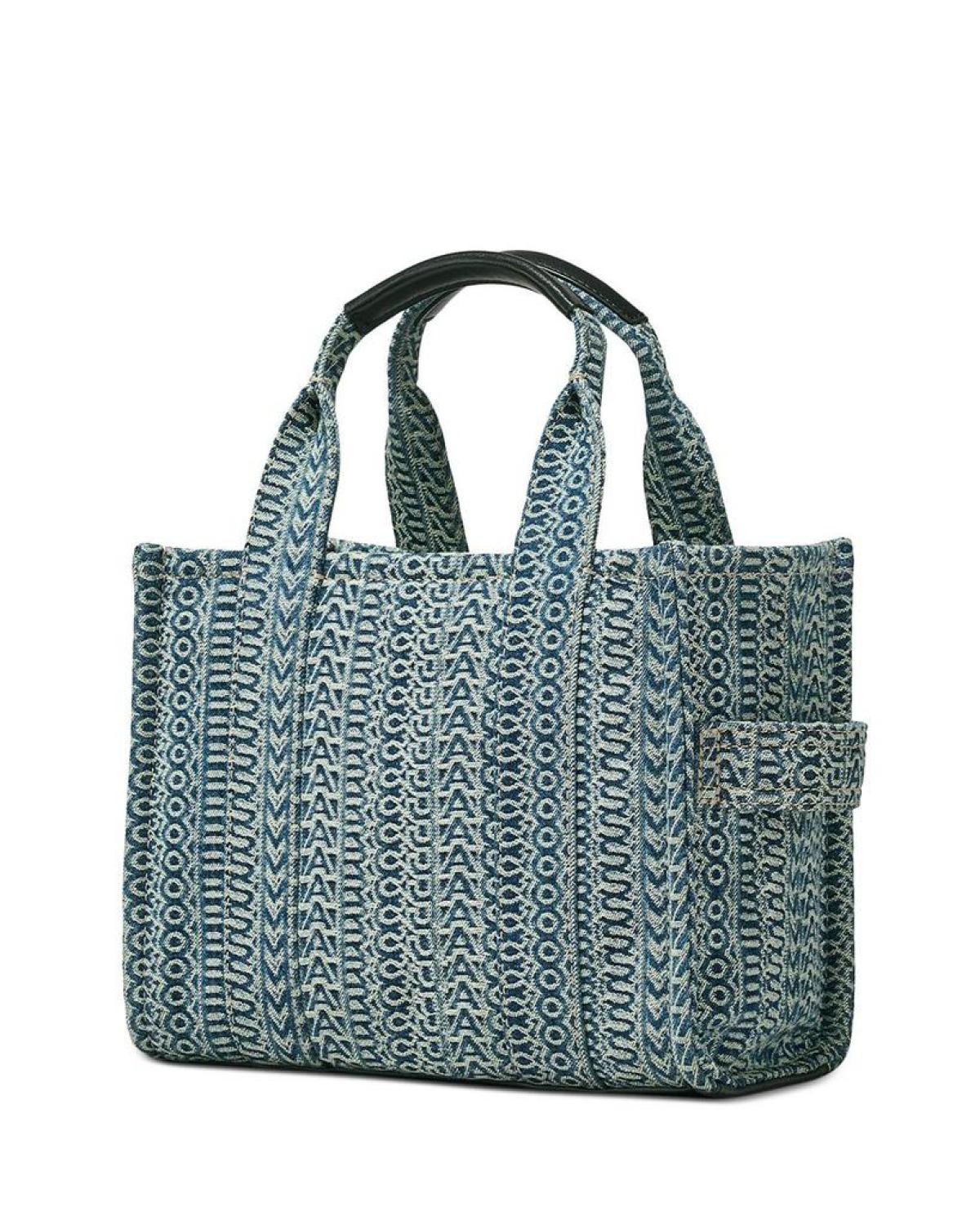 The Washed Monogram Denim Small Tote Bag