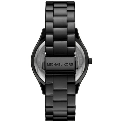 Women's Slim Runway Three-Hand Black Stainless Steel Watch 42mm