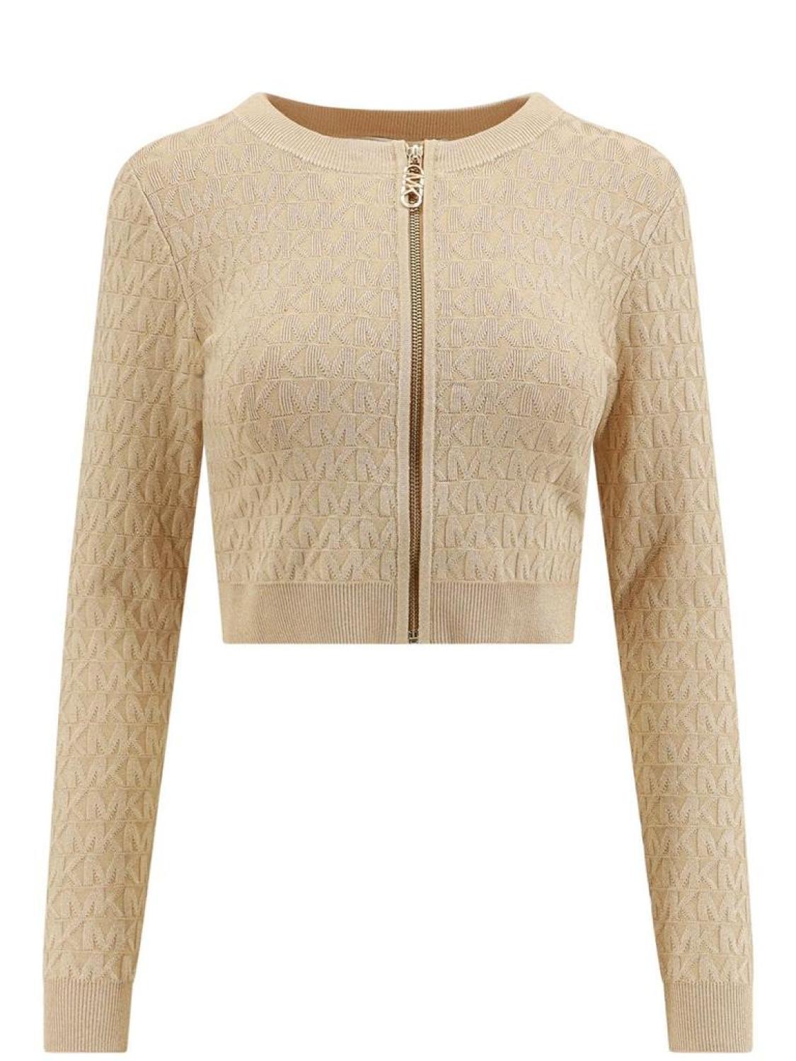 Michael Michael Kors Metallic Logo Jacquard Knitted Jacket