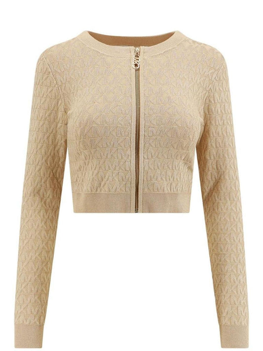 Michael Michael Kors Metallic Logo Jacquard Knitted Jacket