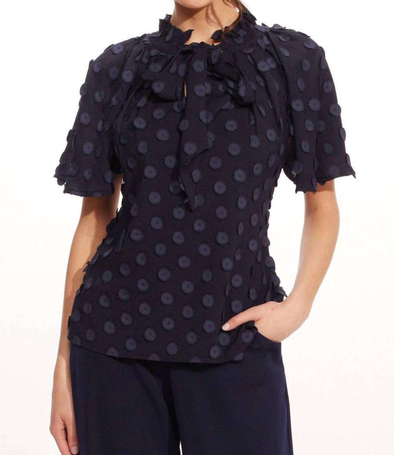 Delani Top In Sapphire Dots