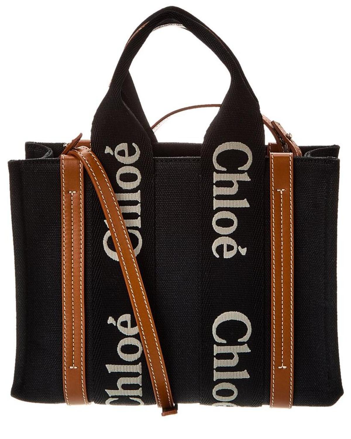 Chloé Woody Small Canvas & Leather Tote