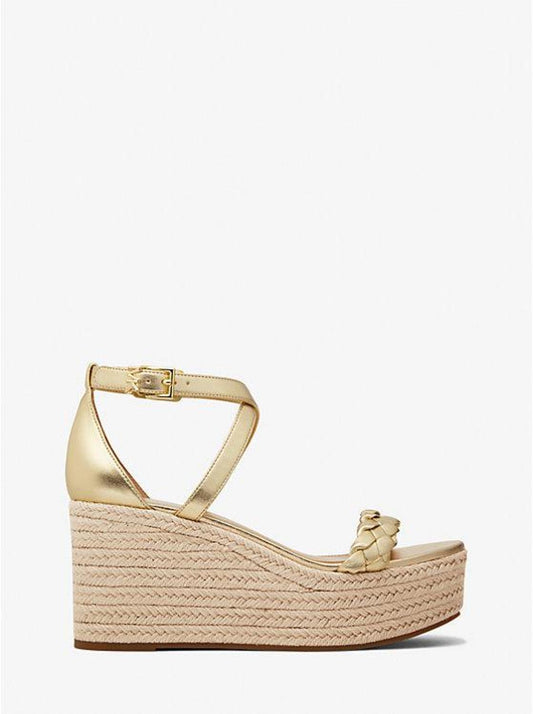 Serena Metallic Faux Leather Wedge Sandal