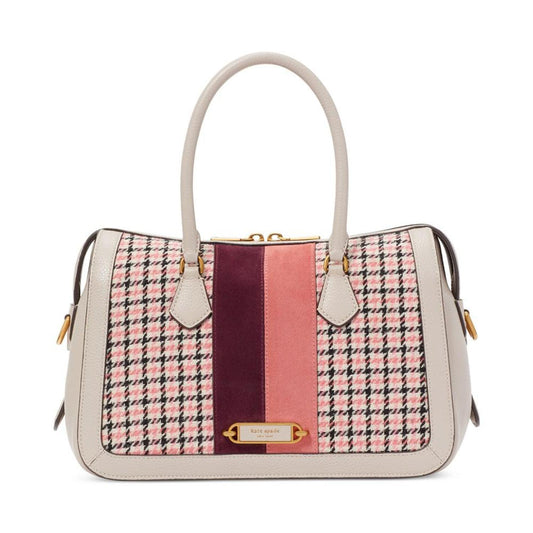 Gramercy Racing Stripe Plaid Twill Fabric Small Satchel