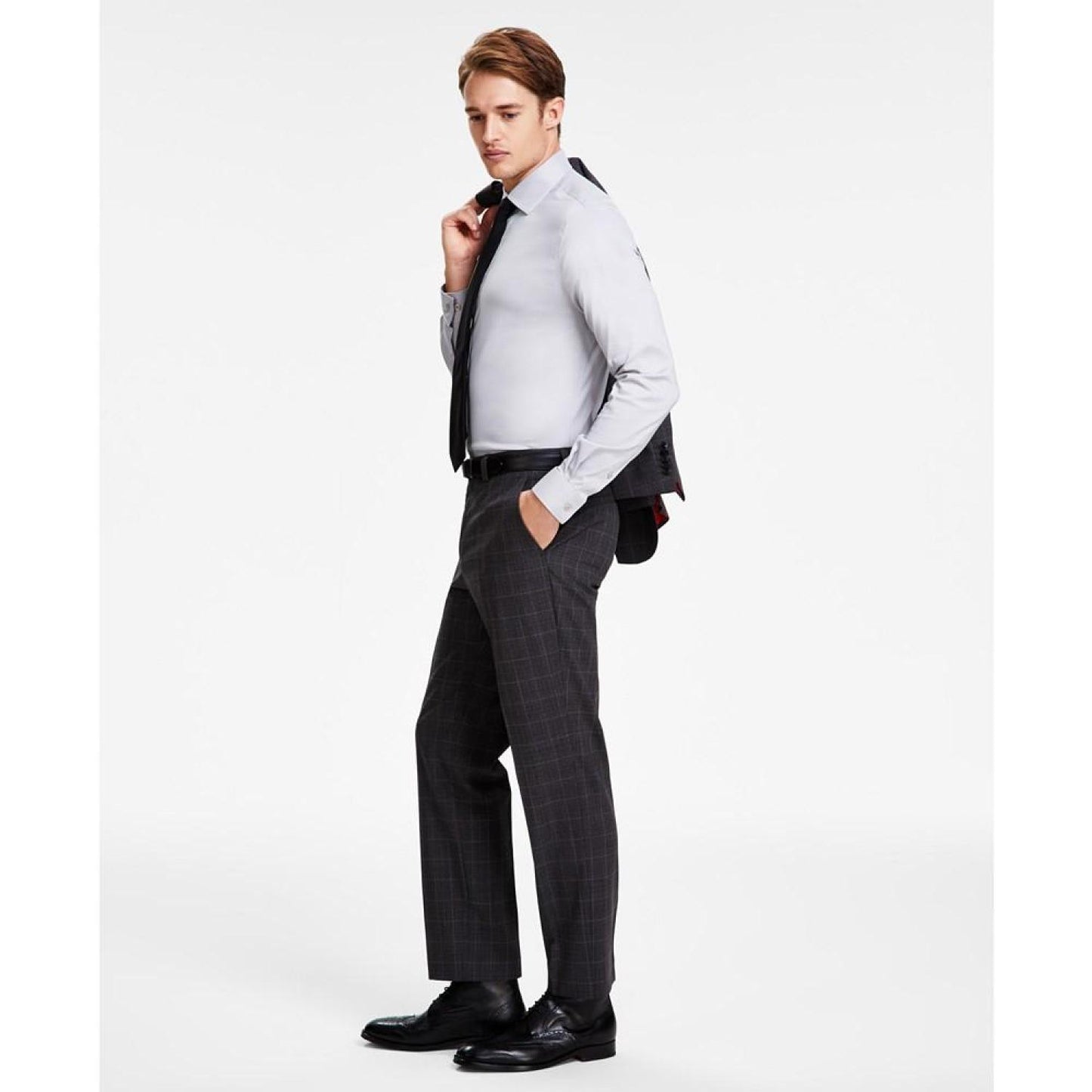 Men's Modern-Fit Wool Suit Pants