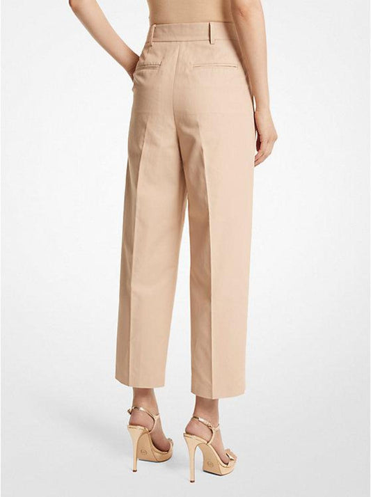 Cotton Blend Twill Cropped Pants