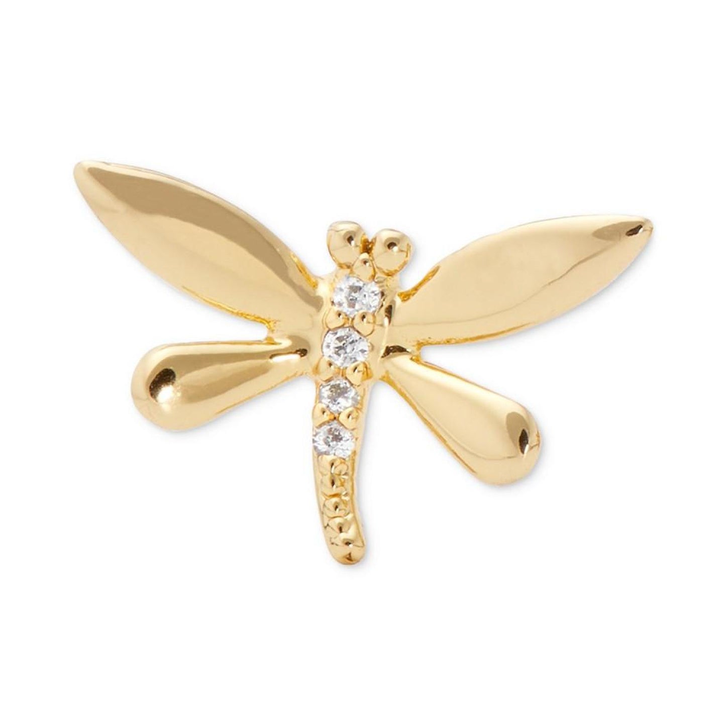 Gold-Tone Pavé Dragonfly Stud Earrings