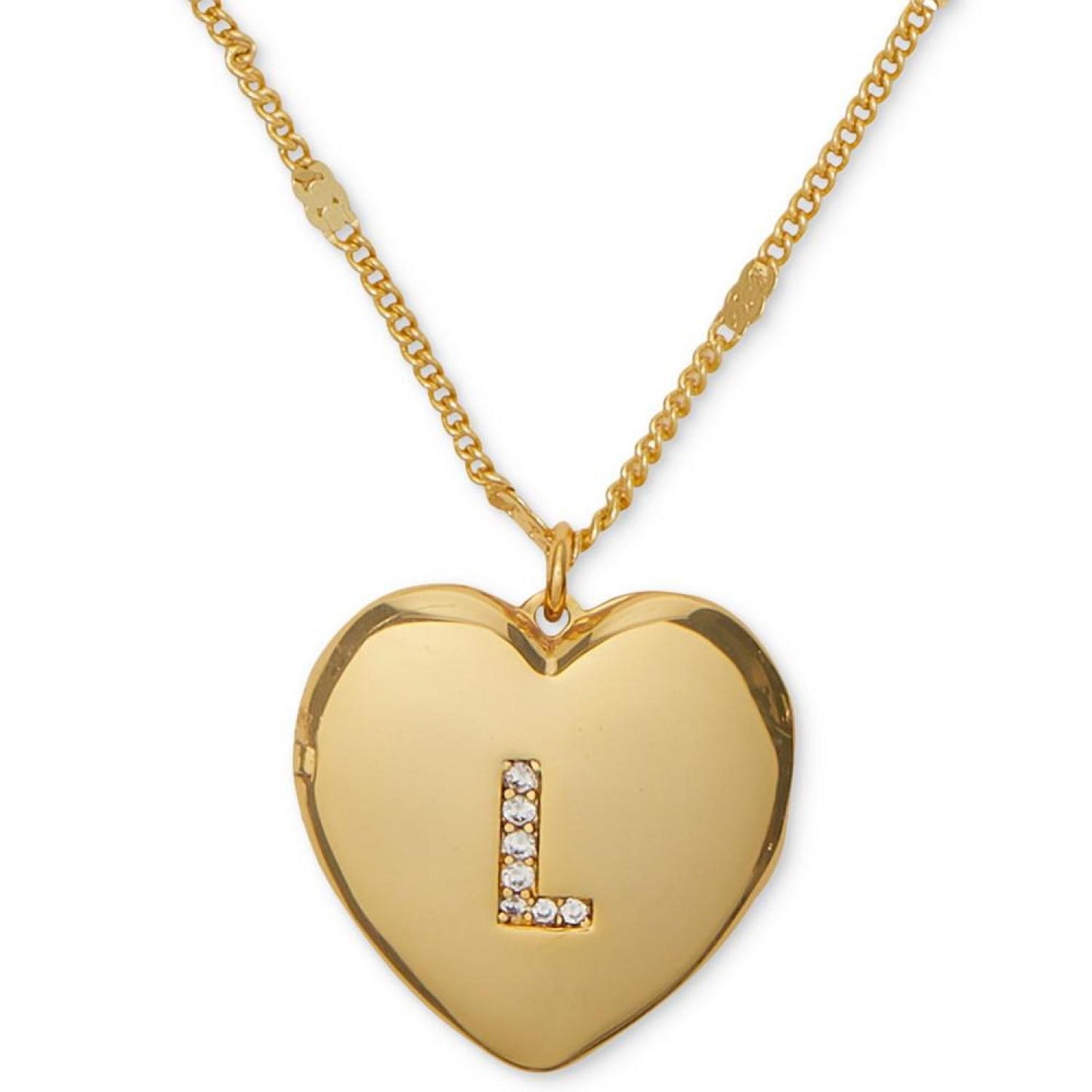 Gold-Tone Crystal A Locket Pendant Necklace, 16" + 3" extender