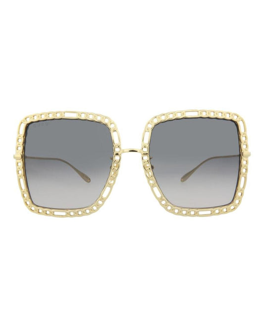 Square-Metal Frame Sunglasses