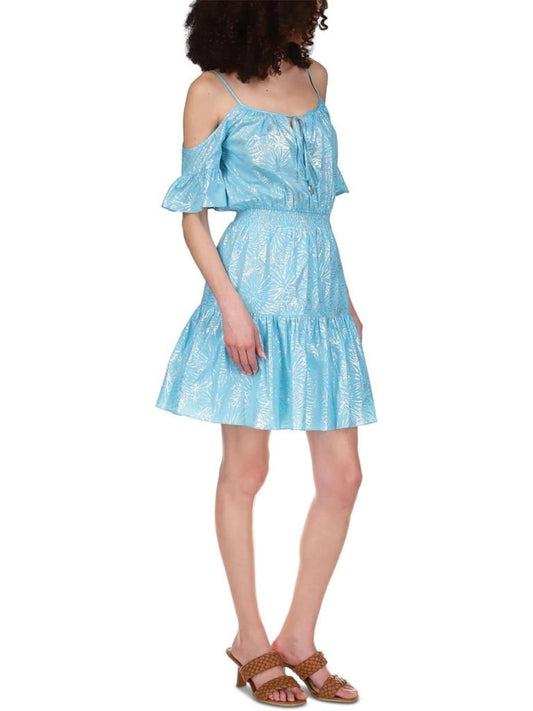 Womens Metallic Party Cocktail and Party Dress