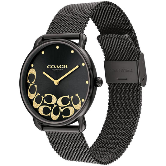 Women's Elliot Black Stainless Steel Mesh Watch 36mm