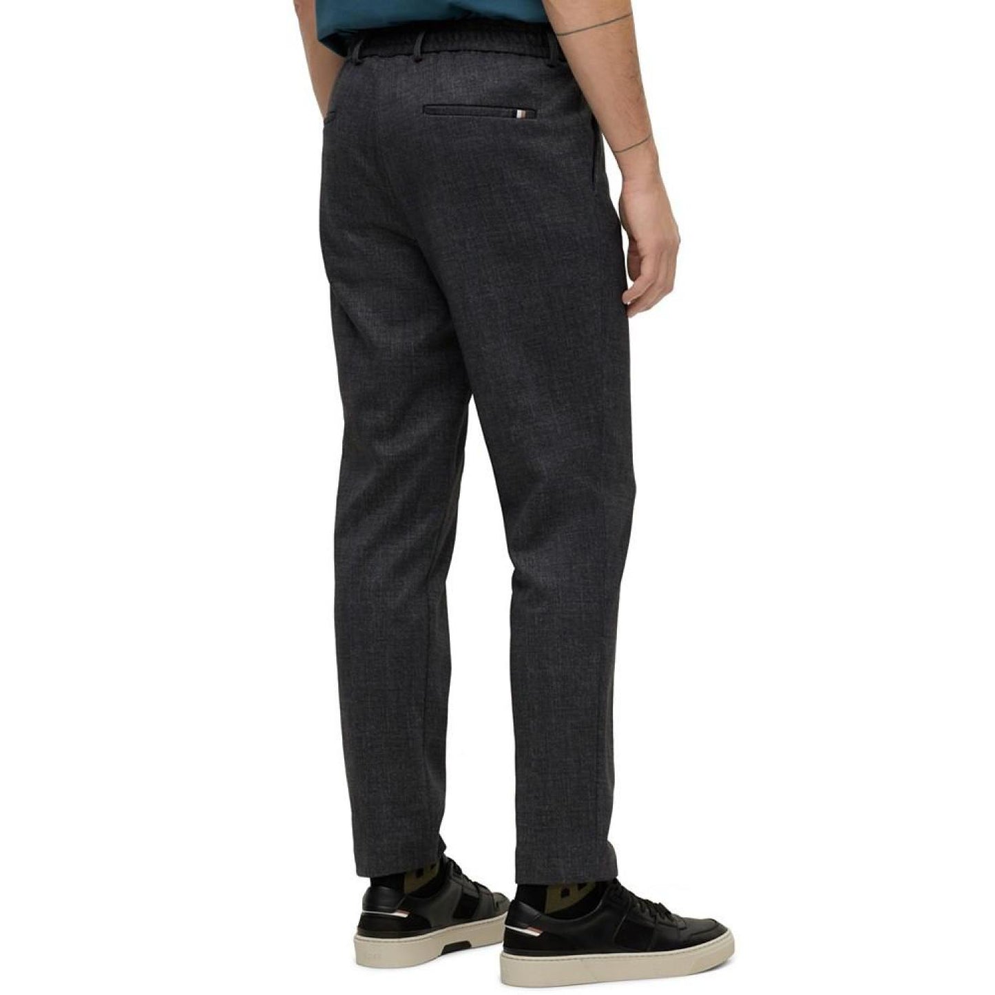 Men's Slim-Fit Micro-Patterned Stretch Jersey Trousers