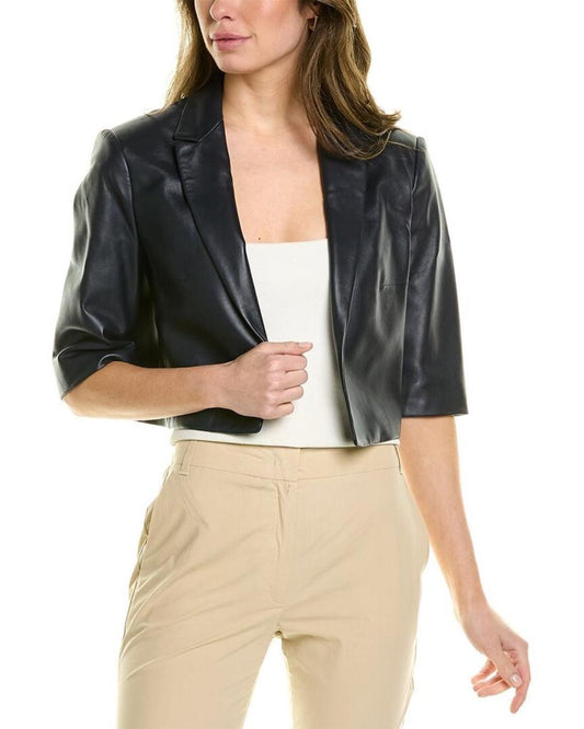 Michael Kors Leather Bolero Jacket