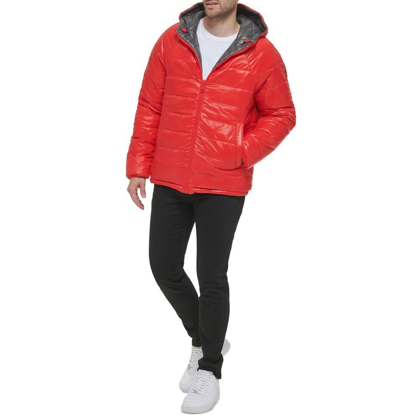 Men's Reversible Quilted Full-Zip Hooded Puffer Jacket