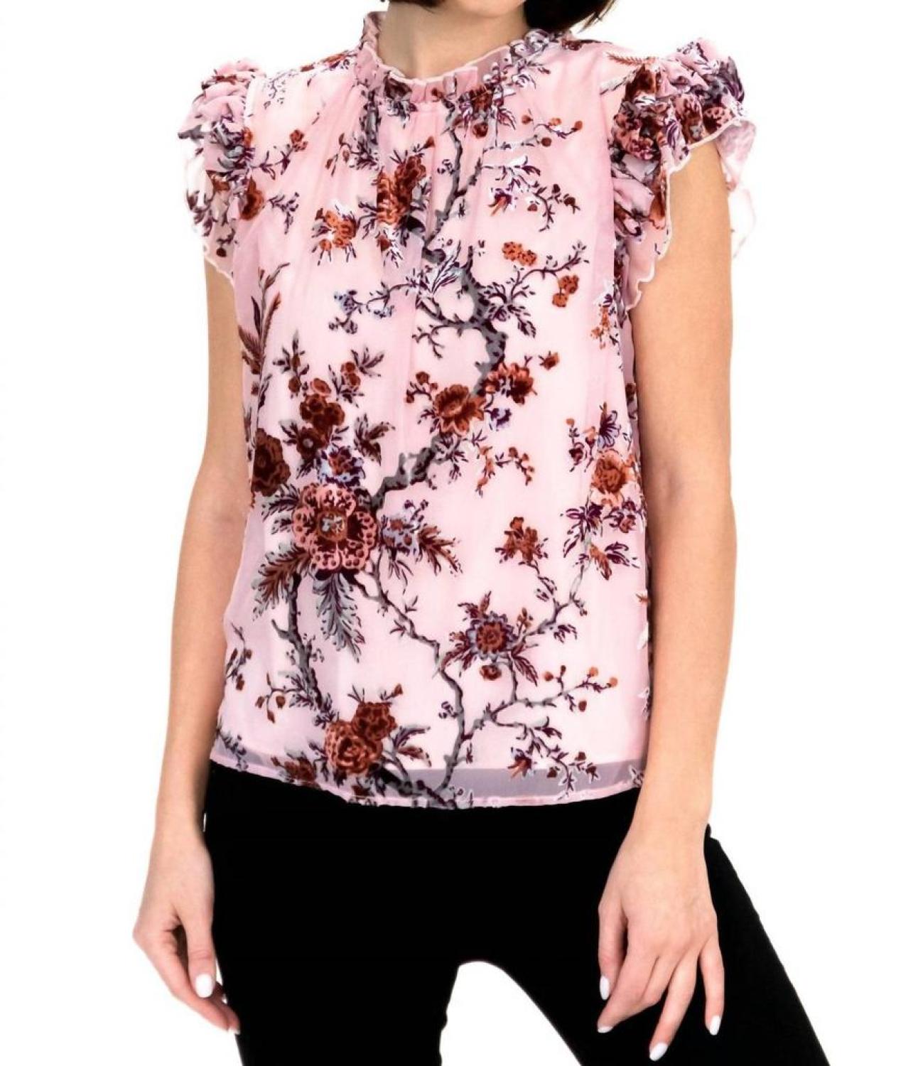 Vixen Top In Vineyard Bloom Pink