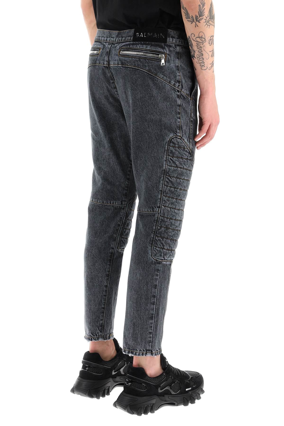 Balmain jeans with quilted and padded inserts