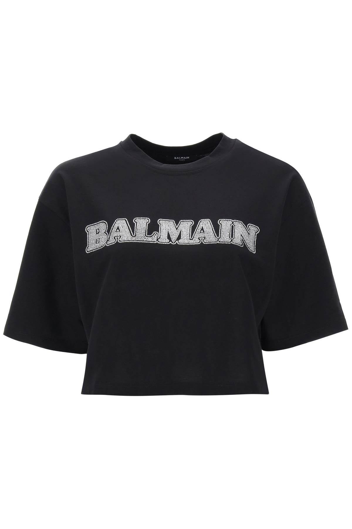 Balmain rhinestone-studded logo t-shirt