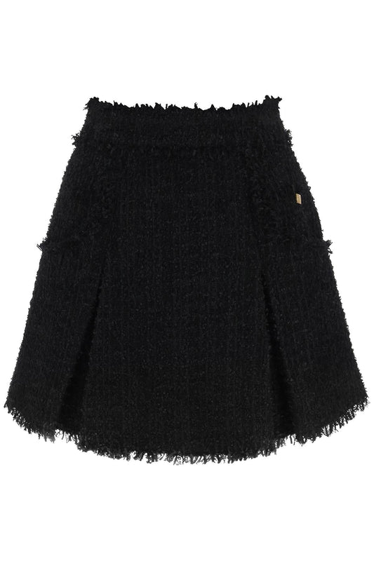 Balmain flared tweed mini skirt