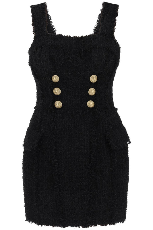 Balmain tweed mini dress with golden buttons