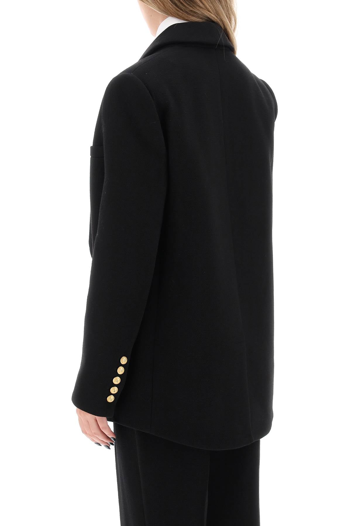 Balmain wool crepe open jacket