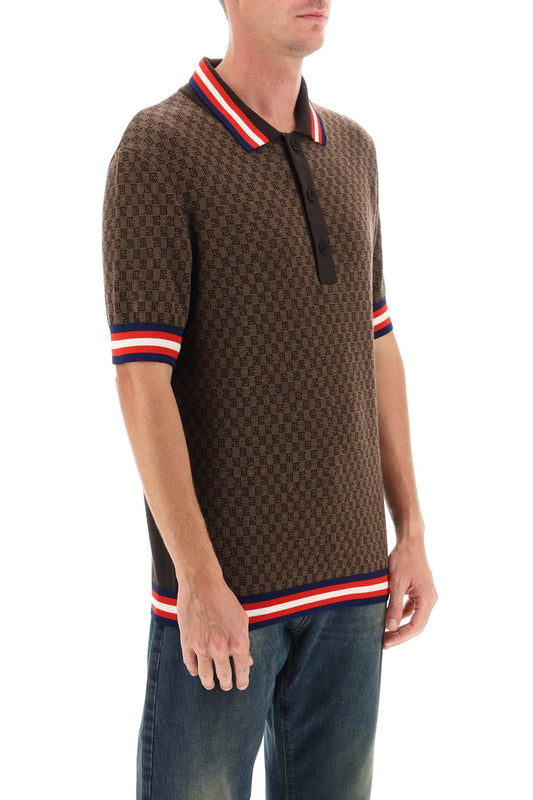 Balmain mini monogram jacquard polo shirt