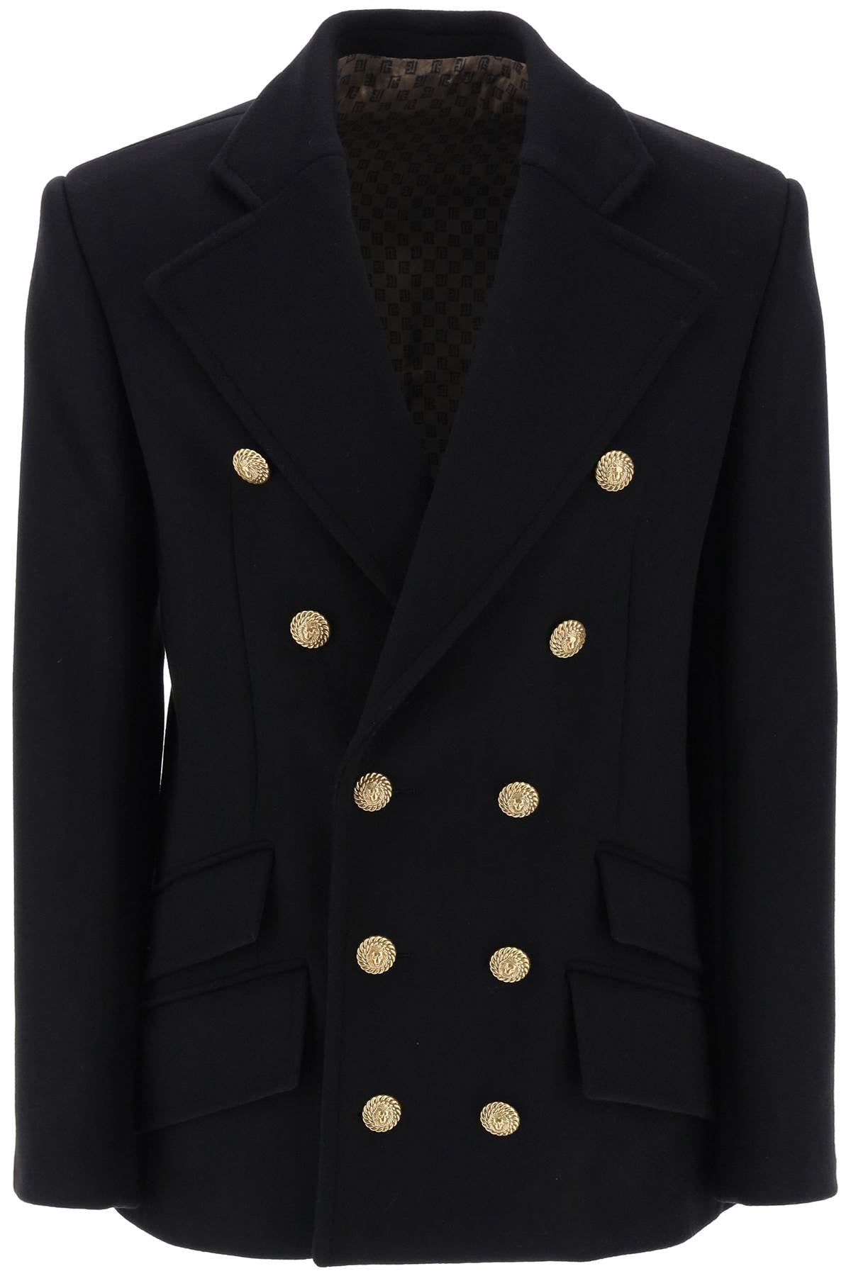 Balmain double-breasted wool peacoat