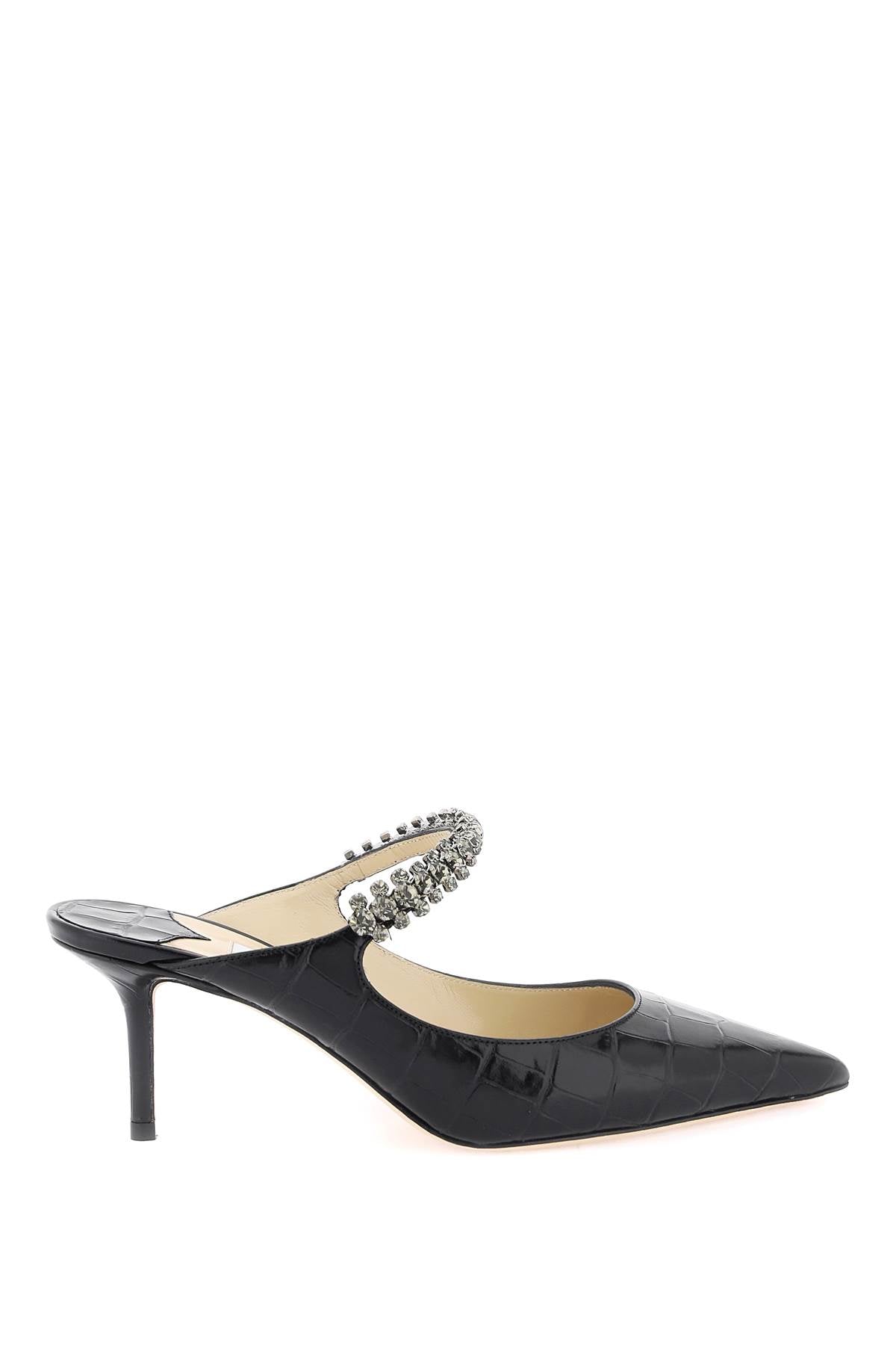 Jimmy choo croc-embossed leather bing 65 mules