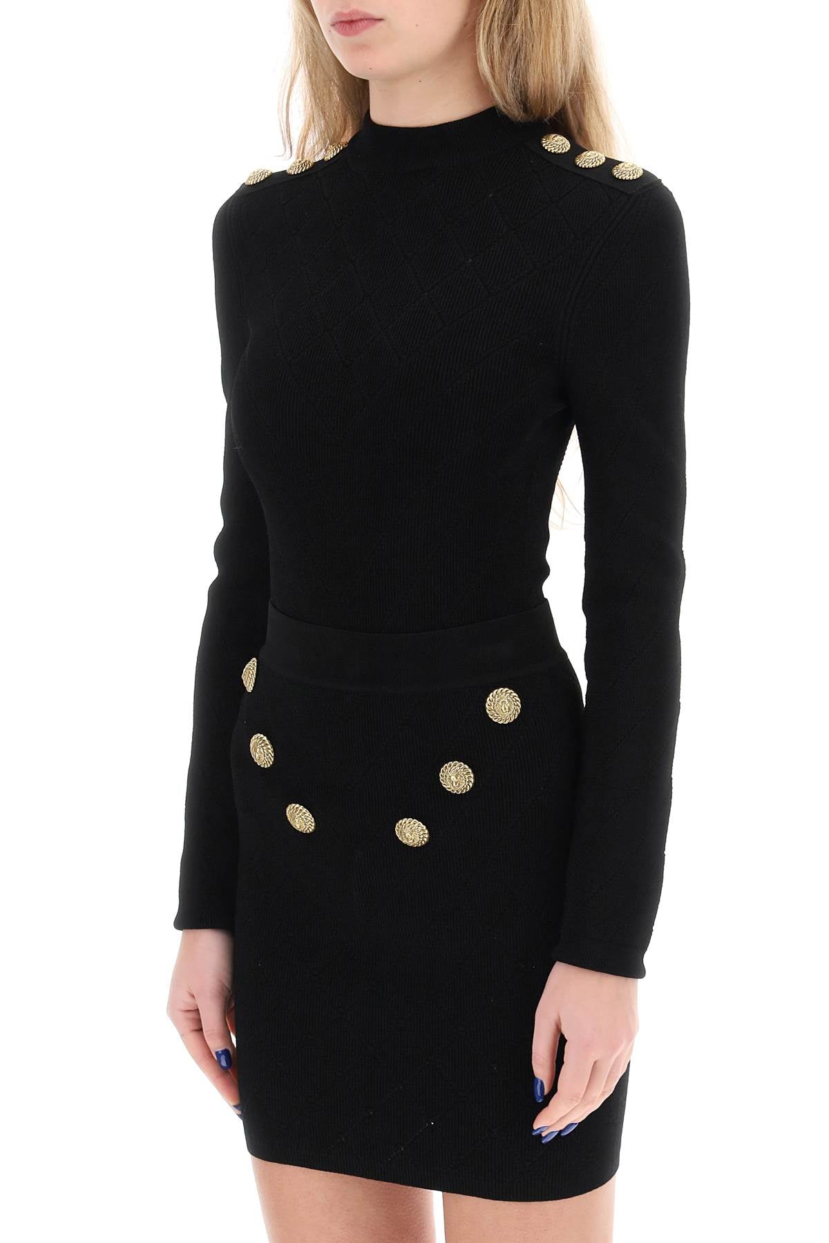 Balmain knitted bodysuit with embossed buttons