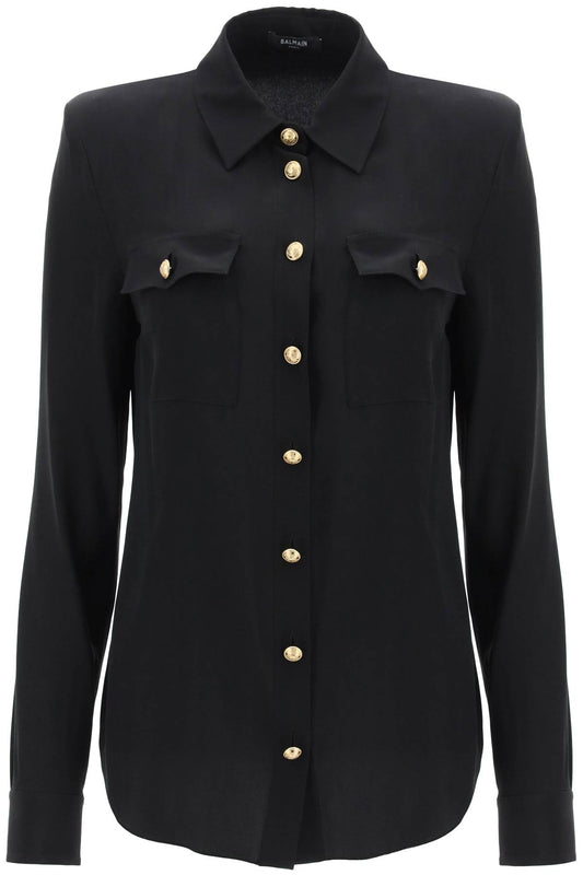 Balmain silk shirt with padded shoulders