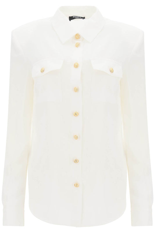 Balmain silk shirt with padded shoulders