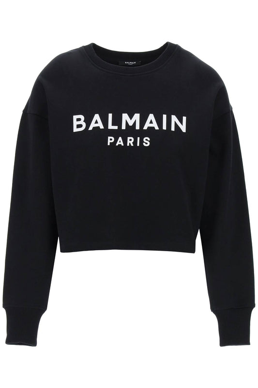 Balmain cropped sweatshirt with flocked logo